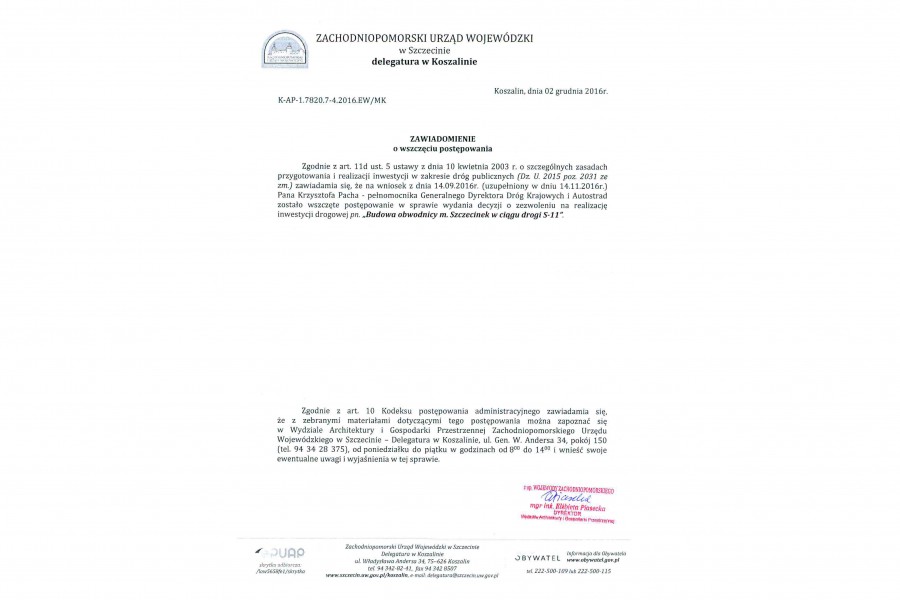 budowa obwodnicy Szczecinek